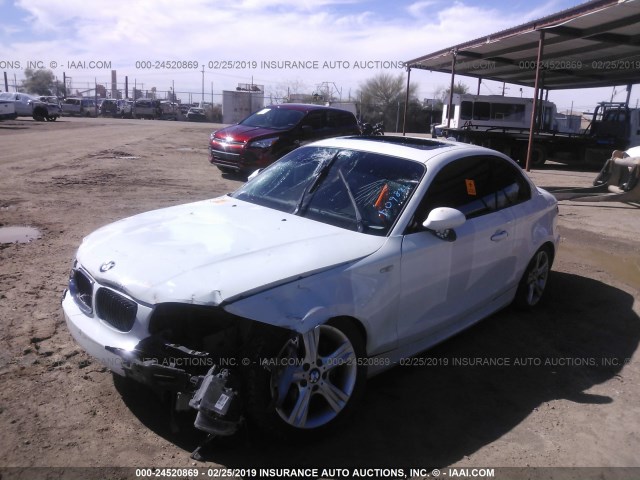 WBAUP73598VF09886 - 2008 BMW 128 I WHITE photo 2