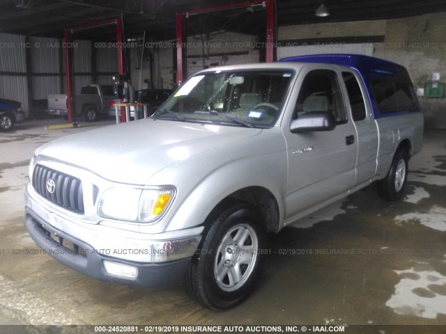 5TEVL52N04Z444892 - 2004 TOYOTA TACOMA XTRACAB SILVER photo 2