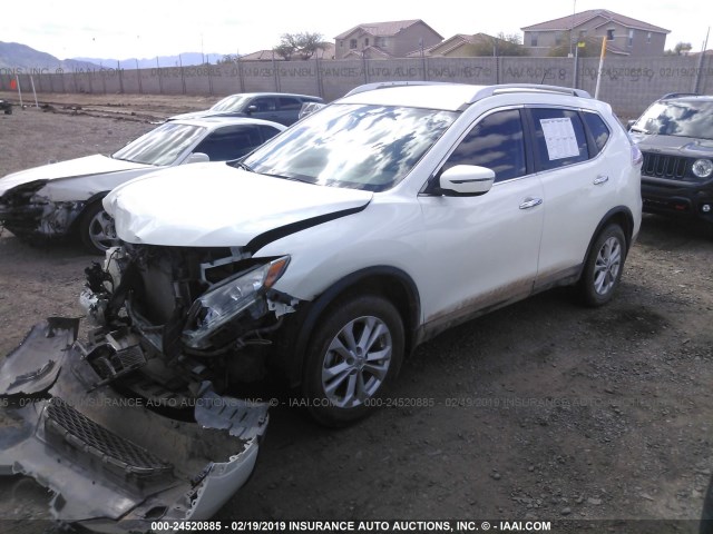 KNMAT2MT6GP633678 - 2016 NISSAN ROGUE S/SL/SV WHITE photo 2