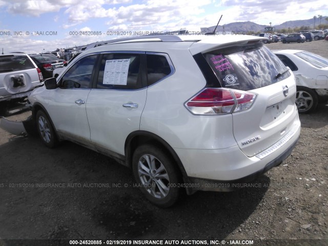 KNMAT2MT6GP633678 - 2016 NISSAN ROGUE S/SL/SV WHITE photo 3