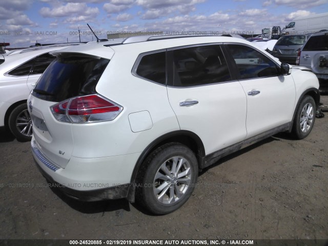 KNMAT2MT6GP633678 - 2016 NISSAN ROGUE S/SL/SV WHITE photo 4