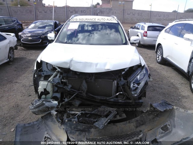 KNMAT2MT6GP633678 - 2016 NISSAN ROGUE S/SL/SV WHITE photo 6