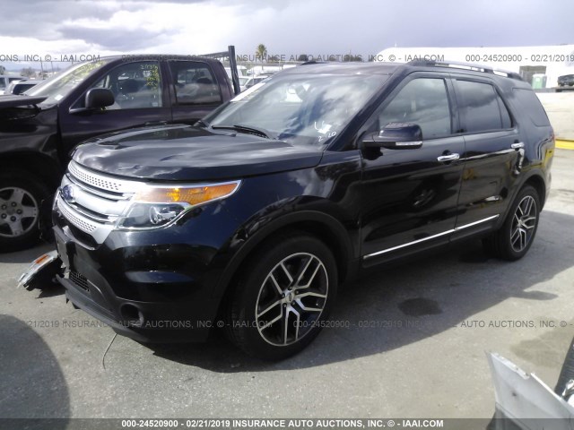 1FM5K8D85DGC10617 - 2013 FORD EXPLORER XLT BLACK photo 2