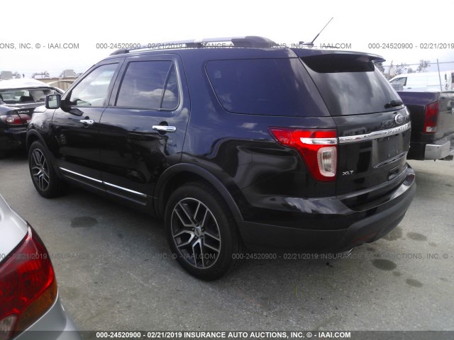 1FM5K8D85DGC10617 - 2013 FORD EXPLORER XLT BLACK photo 3