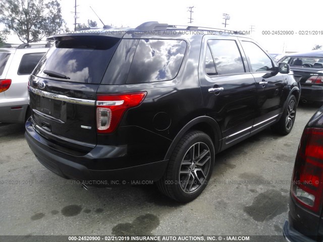 1FM5K8D85DGC10617 - 2013 FORD EXPLORER XLT BLACK photo 4