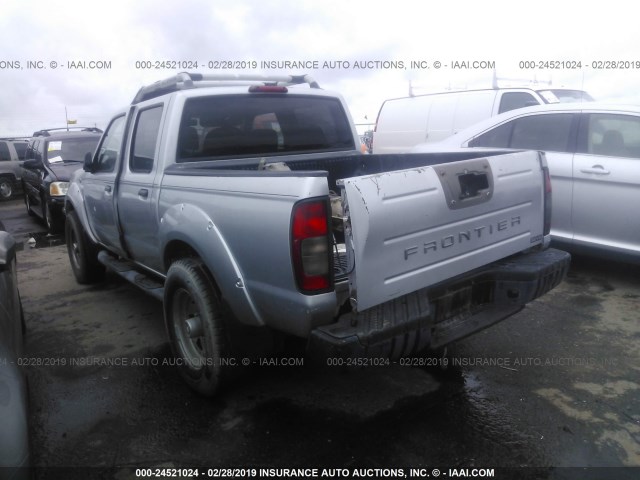 1N6ED27T51C326802 - 2001 NISSAN FRONTIER CREW CAB XE/CREW CAB SE SILVER photo 3