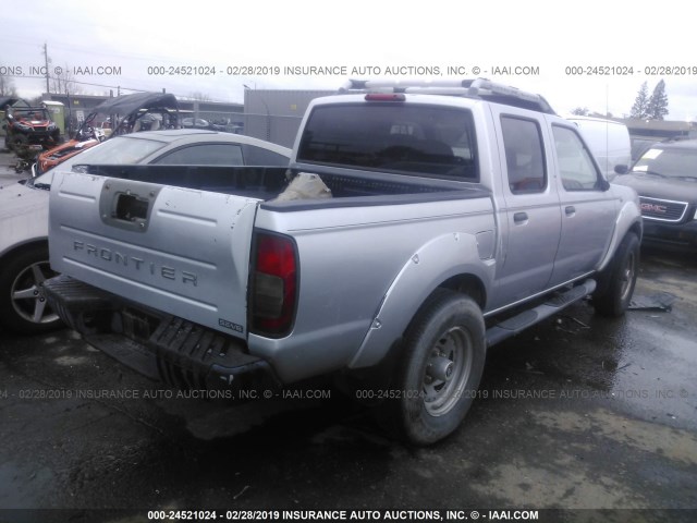 1N6ED27T51C326802 - 2001 NISSAN FRONTIER CREW CAB XE/CREW CAB SE SILVER photo 4