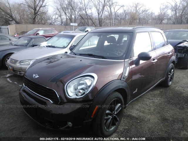 WMWZC5C5XEWP36593 - 2014 MINI COOPER S COUNTRYMAN BROWN photo 2