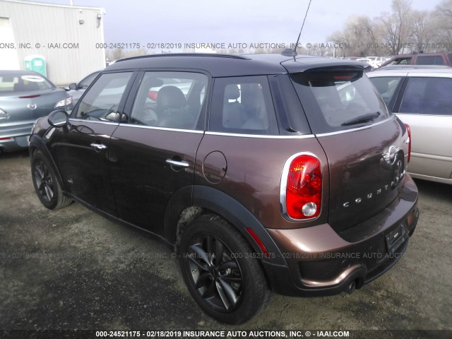 WMWZC5C5XEWP36593 - 2014 MINI COOPER S COUNTRYMAN BROWN photo 3