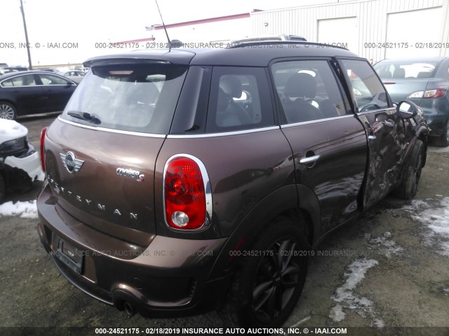 WMWZC5C5XEWP36593 - 2014 MINI COOPER S COUNTRYMAN BROWN photo 4