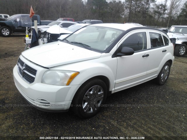 1B3HB48B07D554332 - 2007 DODGE CALIBER SXT WHITE photo 2