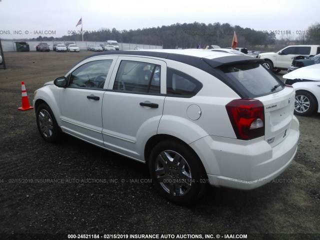 1B3HB48B07D554332 - 2007 DODGE CALIBER SXT WHITE photo 3