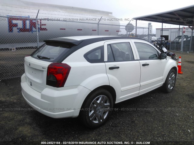 1B3HB48B07D554332 - 2007 DODGE CALIBER SXT WHITE photo 4