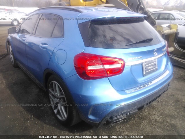 WDDTG5CB6HJ329901 - 2017 MERCEDES-BENZ GLA 45 AMG BLUE photo 3