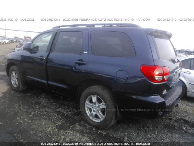 5TDBY64A68S008944 - 2008 TOYOTA SEQUOIA SR5 BLUE photo 3