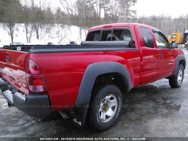 5TEUU42N65Z104683 - 2005 TOYOTA TACOMA RED photo 4