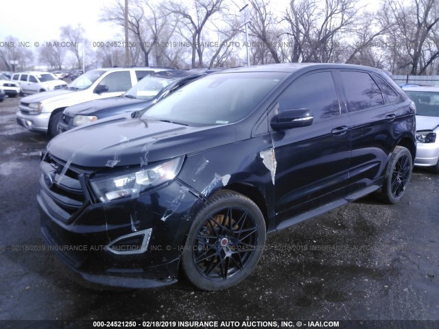 2FMPK3AP8FBB77775 - 2015 FORD EDGE SPORT BLACK photo 2