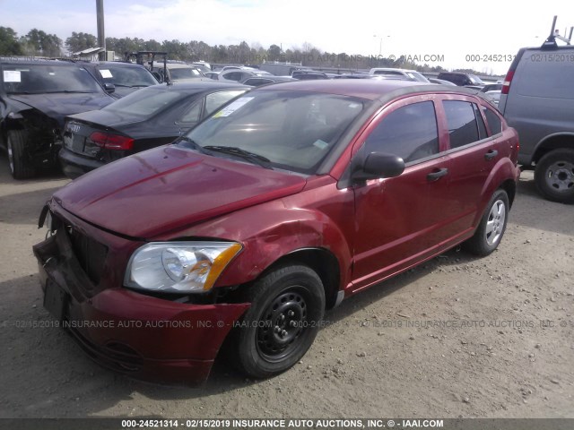 1B3HB28BX7D376711 - 2007 DODGE CALIBER RED photo 2