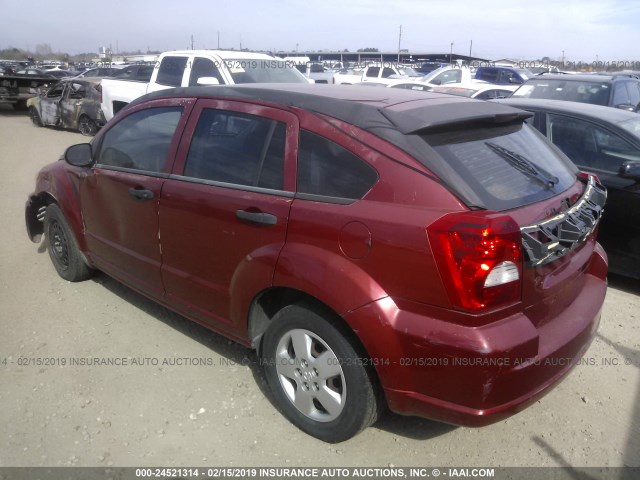 1B3HB28BX7D376711 - 2007 DODGE CALIBER RED photo 3