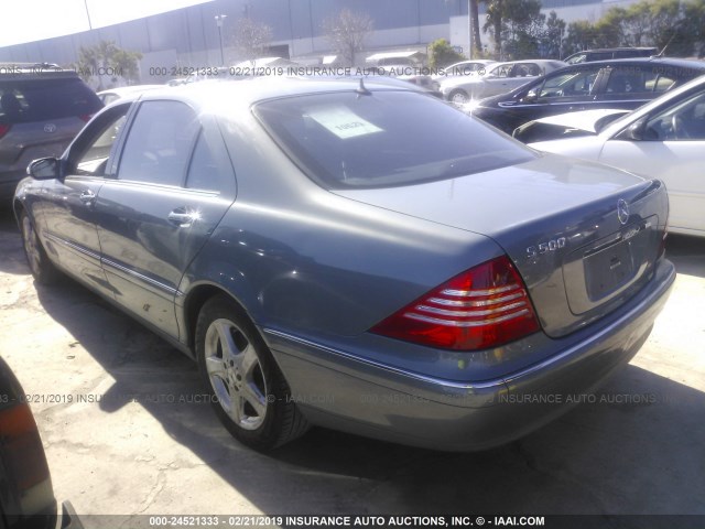 WDBNG75J65A445144 - 2005 MERCEDES-BENZ S 500 BLUE photo 3