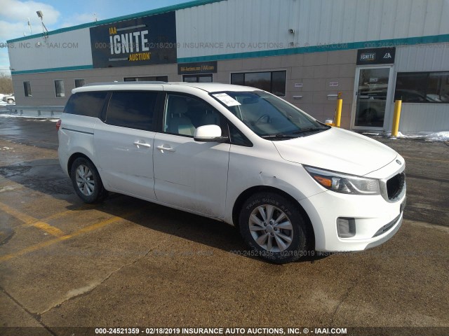 KNDMB5C16G6100270 - 2016 KIA SEDONA LX WHITE photo 1