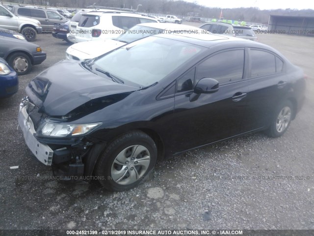 2HGFB2F8XDH524045 - 2013 HONDA CIVIC EX BLACK photo 2