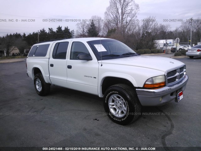 1B7HG2AN41S299230 - 2001 DODGE DAKOTA QUAD WHITE photo 1