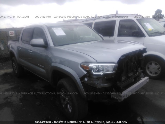 3TMAZ5CN2JM064585 - 2018 TOYOTA TACOMA DBL CAB/SR5/TRD SPORT/OR SILVER photo 1