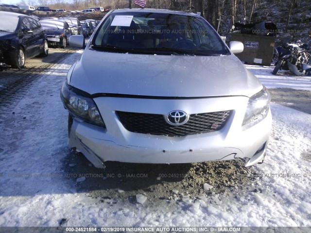 1NXBU40E59Z077268 - 2009 TOYOTA COROLLA S/LE/XLE SILVER photo 6