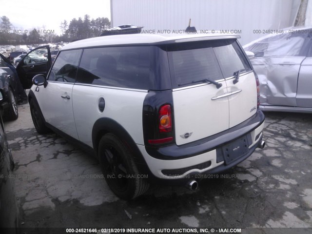 WMWMM33509TP93162 - 2009 MINI COOPER S CLUBMAN WHITE photo 3