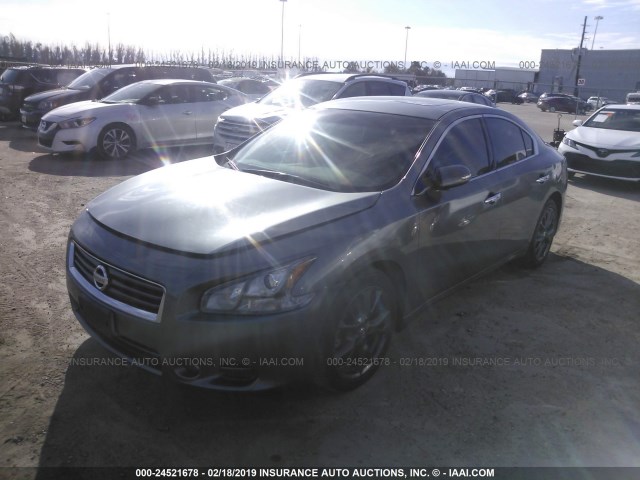 1N4AA5AP4EC472997 - 2014 NISSAN MAXIMA S/SV GRAY photo 2