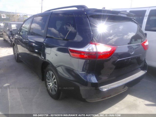 5TDYZ3DCXJS932350 - 2018 TOYOTA SIENNA XLE/LIMITED Dark Blue photo 3