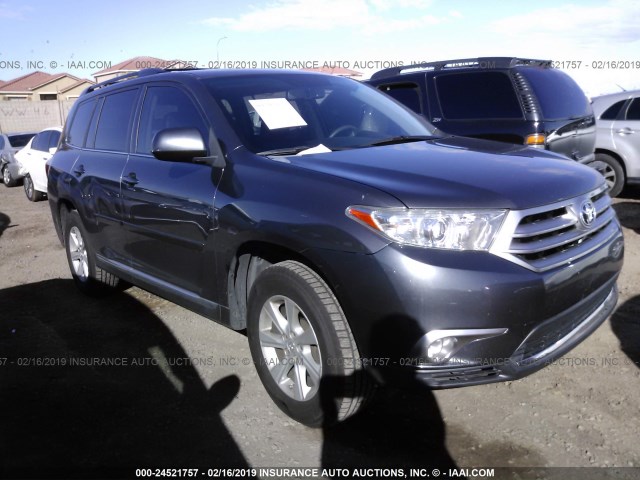 5TDZK3EH3CS065119 - 2012 TOYOTA HIGHLANDER SE GRAY photo 1