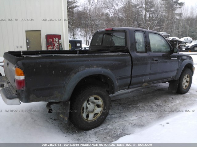 5TEWM72N62Z137589 - 2002 TOYOTA TACOMA XTRACAB BLACK photo 4