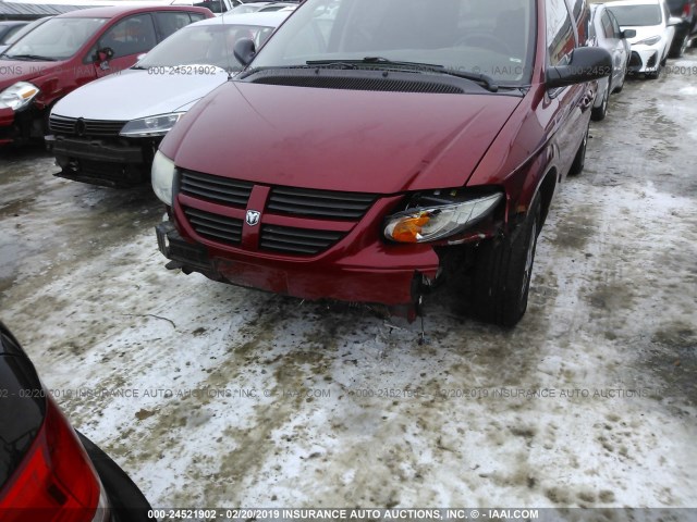 2D4GP44L55R462396 - 2005 DODGE GRAND CARAVAN SXT BURGUNDY photo 6