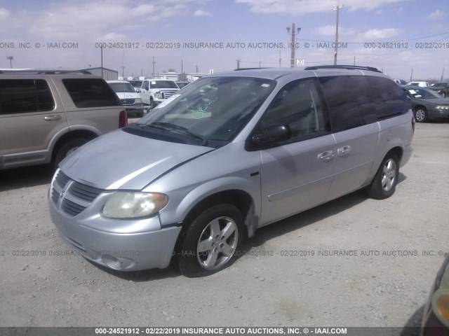 2D8GP44L87R277700 - 2007 DODGE GRAND CARAVAN SXT SILVER photo 2