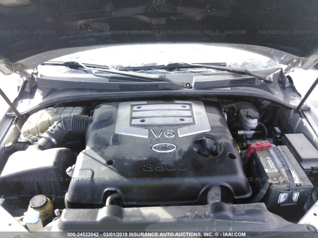 KNDJC733765585407 - 2006 KIA SORENTO EX/LX SILVER photo 10