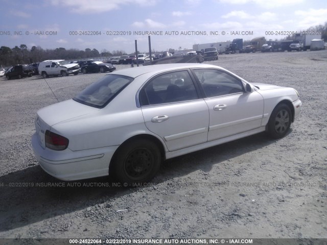 KMHWF25H54A021277 - 2004 HYUNDAI SONATA GL WHITE photo 4