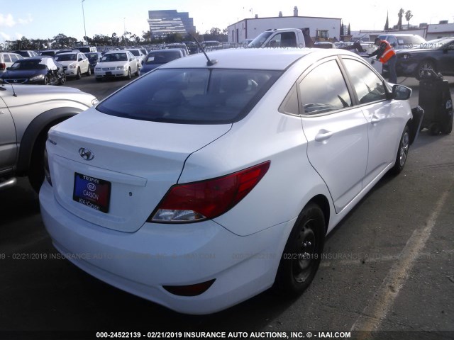 KMHCT4AEXHU243367 - 2017 HYUNDAI ACCENT SE WHITE photo 4