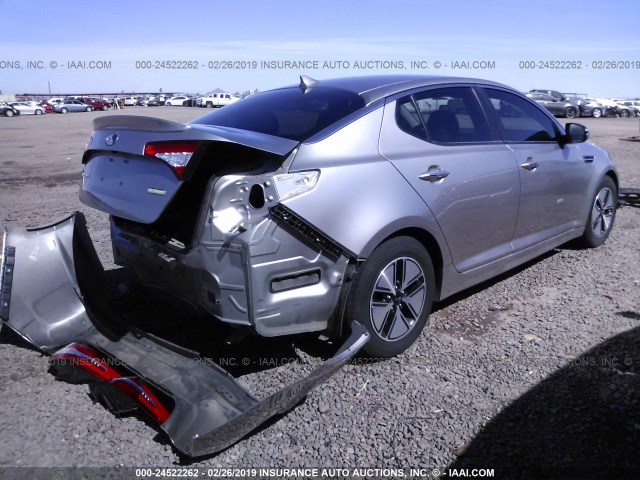 KNAGM4ADXD5056061 - 2013 KIA OPTIMA HYBRID SILVER photo 4