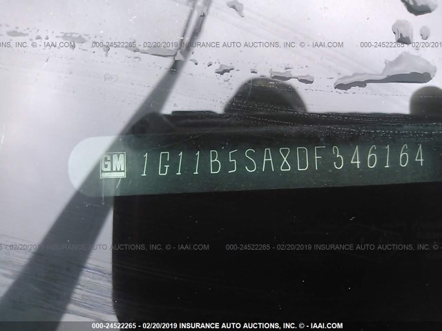 1G11B5SA8DF346164 - 2013 CHEVROLET MALIBU LS WHITE photo 9