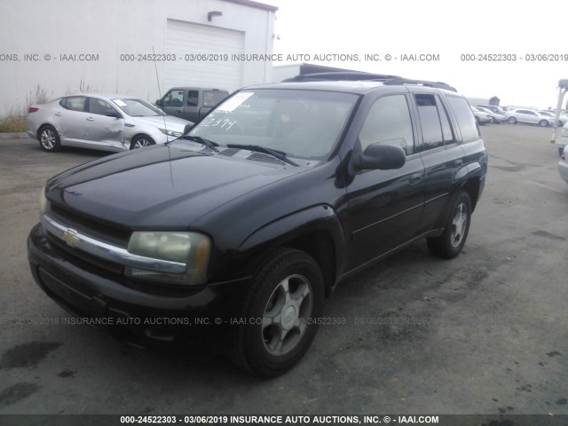 1GNDT13S072112394 - 2007 CHEVROLET TRAILBLAZER LS/LT BLACK photo 2