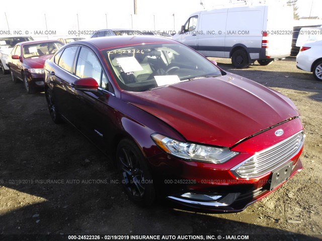 3FA6P0LU0JR286959 - 2018 FORD FUSION SE HYBRID RED photo 1