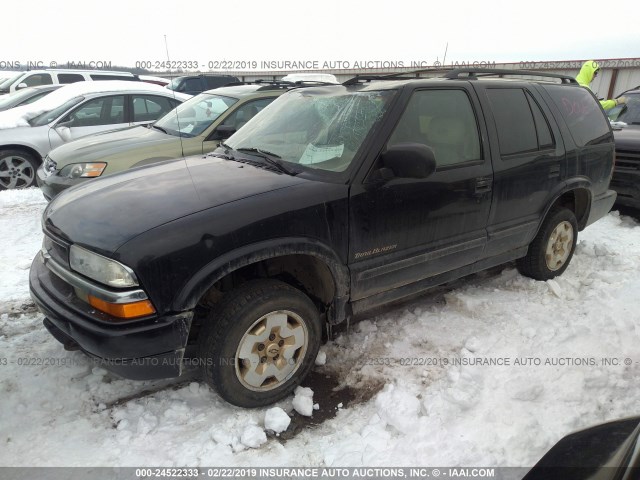 1GNDT13W6X2133155 - 1999 CHEVROLET BLAZER BLACK photo 2