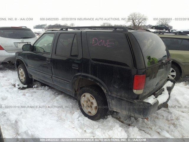 1GNDT13W6X2133155 - 1999 CHEVROLET BLAZER BLACK photo 3