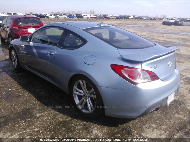 KMHHU6KH4AU028743 - 2010 HYUNDAI GENESIS COUPE 3.8L BLUE photo 3