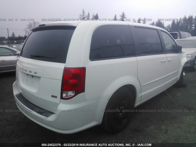 2C4RDGBG2CR229823 - 2012 DODGE GRAND CARAVAN SE WHITE photo 4