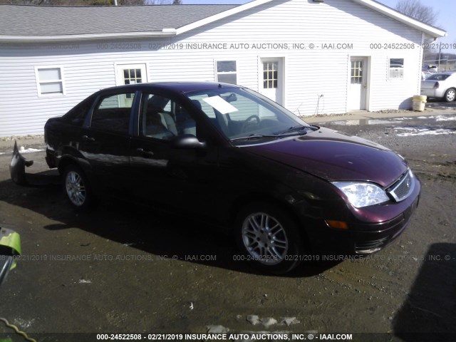 1FAHP34N27W272360 - 2007 FORD FOCUS ZX4/S/SE/SES MAROON photo 1