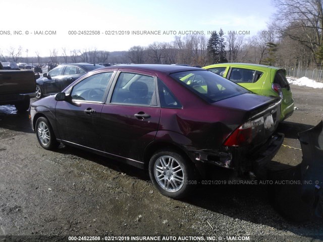 1FAHP34N27W272360 - 2007 FORD FOCUS ZX4/S/SE/SES MAROON photo 3