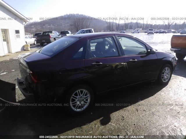 1FAHP34N27W272360 - 2007 FORD FOCUS ZX4/S/SE/SES MAROON photo 4